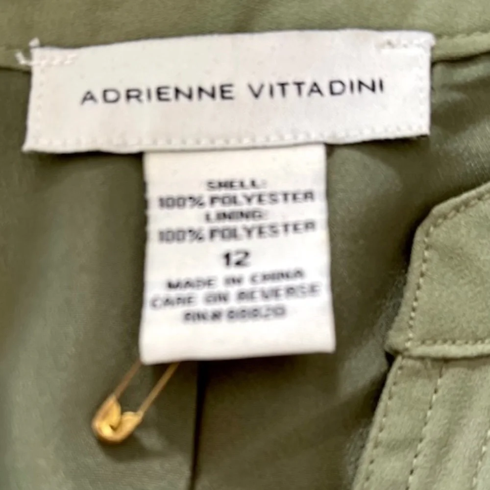 Adrienne Vittadini Olive Green Sleeves Shirt Dress - Picture 2 of 5